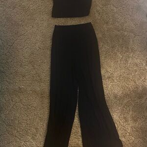 Elegant Black Women's Two Piece Set